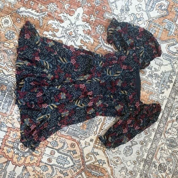 Navy TRIXXI Francesca’s Beck Mixed Floral Godet Mini Dress - Picture 9 of 9